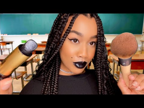 ASMR The New Girl In Class Does Your Make-up 💄💁🏽‍♀️ ASMR Make-up Role-play