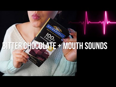 Biting & Licking Bitter Chocolate + Mouth Sounds & Tummy Growls [ASMR]