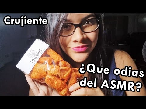 ASMR COMIENDO CHICHARRON PICANTE + Hablamos de que NO nos gusta en el ASMR | ASMR en Español