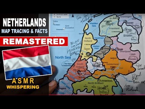 Remastered: ASMR Tracing NETHERLANDS map outline with facts for each province | ASMR map tracing