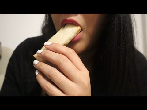 ASMR Eating Spring Rolls | English Video Attempt