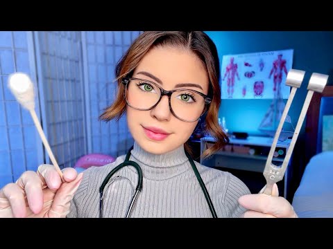 ASMR Français Examen Oreille, Nez et Gorge ♡ yeux, oreilles, Cranial Nerve, Examen RP Médical