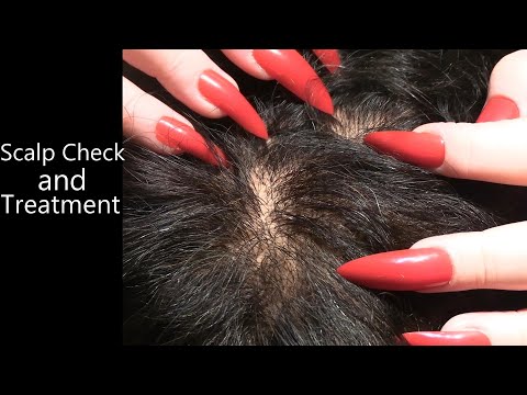 ASMR Scalp Check and Treatment (Close Up) | Long Nails, Scalp Scratching, Scalp Massage, Whisper
