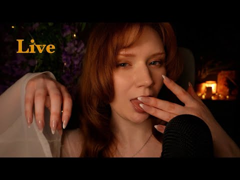 ASMR Spit painting,Jellyfish,Mic scratching Kisses Inaudible whisper Hair playing X marks😴