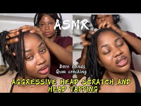 ASMR💫AGGRESSIVE HEAD SCRATCH AND HEAD TAPPING 