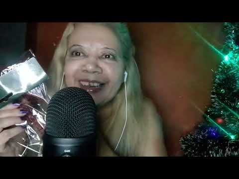 ASMR : MOSTRANDO  MEUS ENFEITES DA ARVORE DE  NATAL.+OUTROS GATILHOS  PARA RELAXAR .🌲😴😴