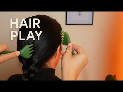 ASMR Hair Play with Brush, Wooden Comb, Jade Comb & More (No Talking)