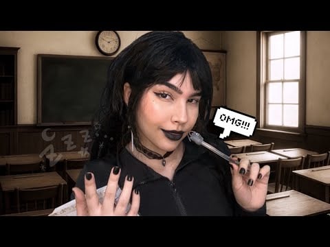 ASMR: A ALUNA GÓTICA QUE PRECISA DE NOTA TE ARREPIA A AULA TODA 🖤⛓️