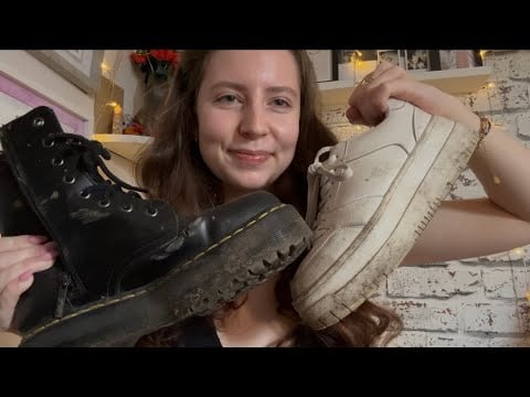 ASMR | Cleaning My Doc Martens 🫧👟(polish, wipes, cloth)
