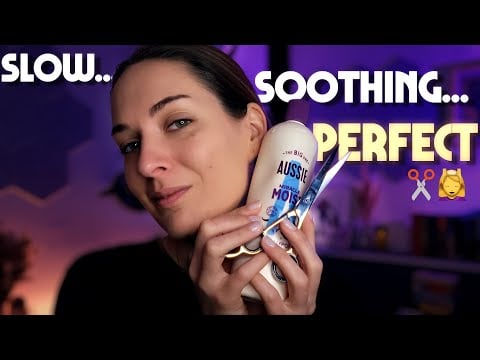 ASMR Slow Haircut & Shampoo 💆 Relaxing Bilingual Whisper French + English