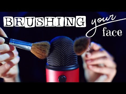 😴 ASMR - brushing your sleepy face 😴 + face touching, mic brushing, finger fluttering