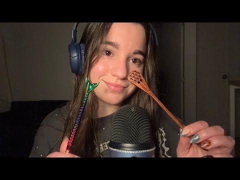 ASMR wet mouth sounds ~ cucharita, brocha, inaudible & cupped ms