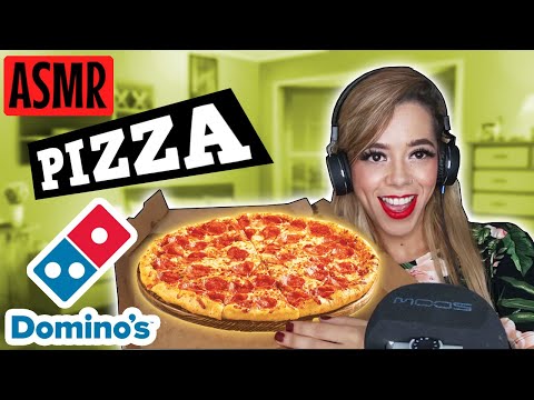 🍕 ASMR eating DOMINO'S PIZZA with MOUTH SOUNDS 🤤