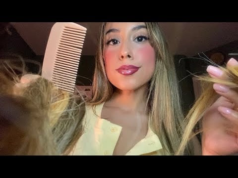 ASMR Hair Play, Braiding, Styling, Brushing Role Play   🌙