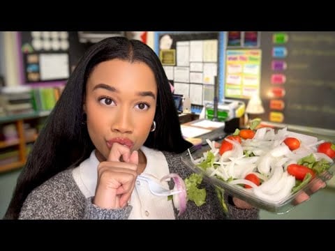 ASMR Teacher Talks to You About Your Bad Grades While Eating an Onion Salad 🧅🤢👩‍🏫