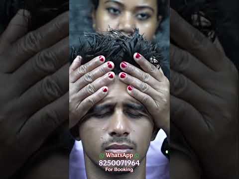 Indian Lady Barber Doing ASMR Forehead Tapping & Scratching Head Massage For Stress Relief #shorts