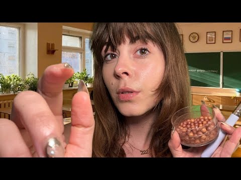 ASMR Girl who is obsessed with your Face does your makeup in class 😍💗