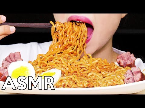 ASMR NUCLEAR FIRE NOODLES (Challenge) *messy* 핵불닭볶음면 리얼사운드 챌린지 먹방 Eating Sounds