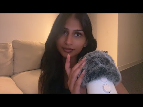 asmr mic scratching 🤍 | dim lighting fluffy mic sounds super tingly sensitive mic