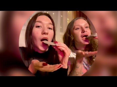 MCL + Chalk gela CRUNCH 👩🏻‍❤️‍👩🏼 Совместный хруст с Ангелиной | ASMR