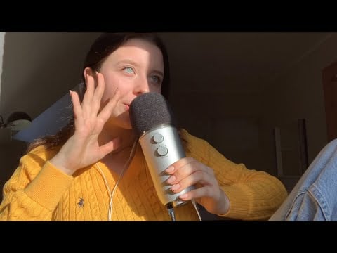 ASMR whispers in the sunlight☀️ (close up whisper ramble w/ mouth sounds)
