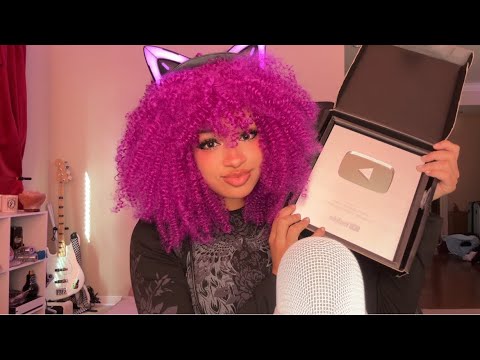 ASMR 100k Youtube Award Unboxing💜 + cork tapping