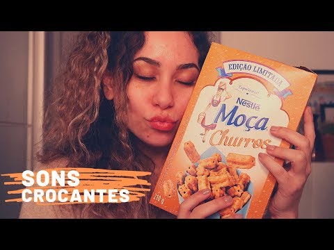 ASMR - COMENDO MINI CHURROS! (eating sounds)