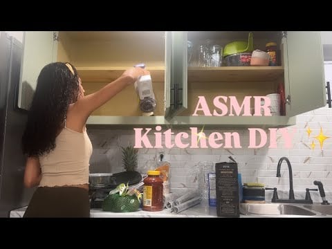 ASMR Vamos a decorar mis cabinets de cocina ✨ DIY fácil (masticando chicle) 