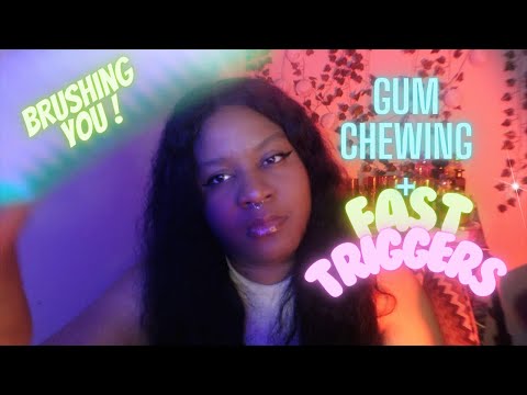 asmr | gum chewing, fast & aggressive triggers⚡️water sounds, clicky mouth sounds