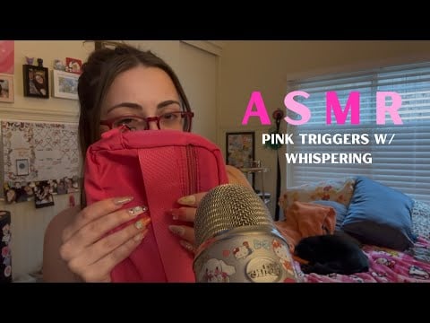 ASMR pink triggers w/ whispering *tapping*scratching* high intensity*