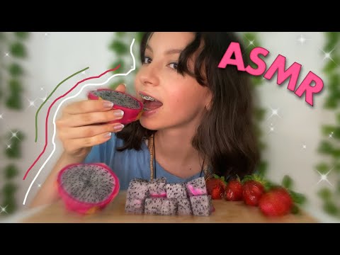 ASMR - COMENDO PITAYA E MORANGO CARAMELIZADO (mukbang)