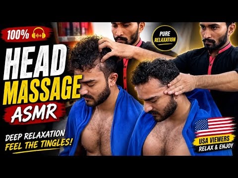 🔹 Head Massage ASMR 💆‍♂️ Deep Relaxation & Stress Relief | Barber Shop Massage 