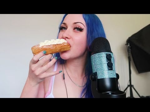 ASMR Eating Creamy Fresh Jam Donuts 🍩 (Eating Sounds)