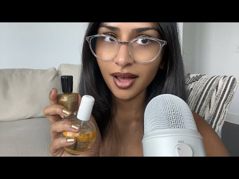 asmr rambles, tapping, & close breathy whispers 🌞 | over explaining how I paint my nails