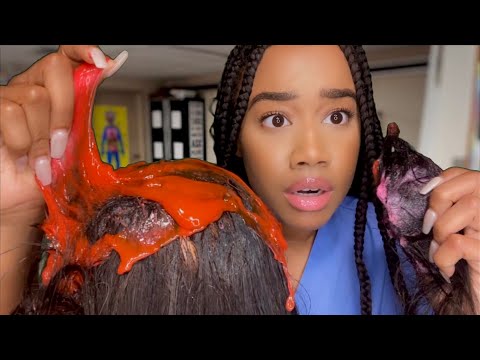 ASMR School Nurse Helps You Get Slime Out Of Your Hair P3 🙆🏽‍♀️😳 School Nurse Role-play