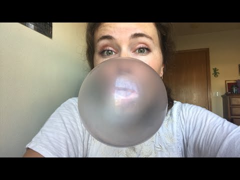 ASMR Bubble Gum Blowing, Gum Chewing, and Whisper Ramble