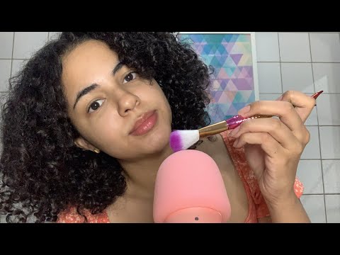 ASMR slow and tingly whispers to help you sleep + subtle mic brushing 💤