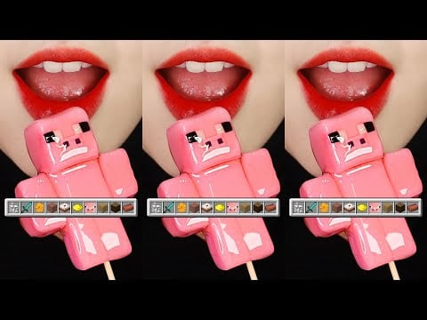 VERTICAL MUKBANG MINECRAFT FOOD, HONEYCOMB, SUGAR FONDANT TANGHULU EATING SOUND ASMR 🍯