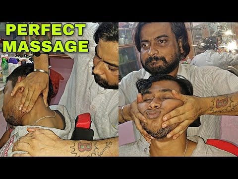 Most relaxing Indian body face and Head massage with neck cracking asmr