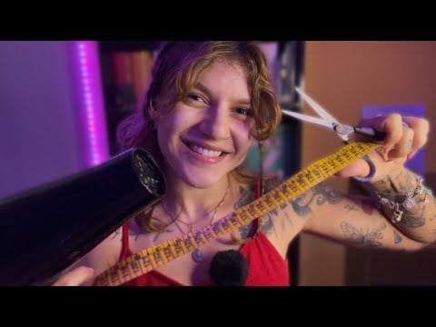 ASMR CORTANDO SEU CABELO PARA DOAR ✨Medidas, corte, atenção pessoal, etc