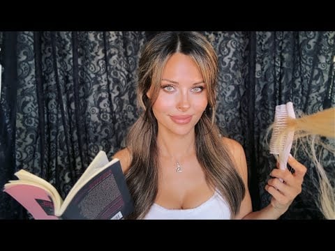 ASMR ROLEPLAY 🤫 GETTING YOU TO SLEEP (Brushing, Humming, Reading, Face Touching Personal Attention)