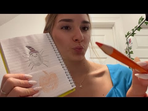 asmr drawing on paper then onto you (halloween themed)