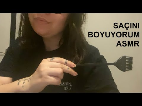 eldivenle saçlarını boyuyorum asmr (türkçe asmr) fısıltı