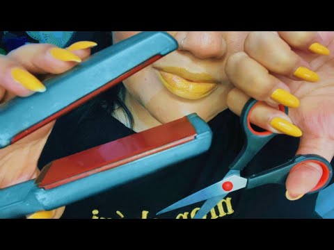 ASMR ✂️ Fazendo CHAPINHA, corte, escova e bobs EM VOCÊ! • Sussurros