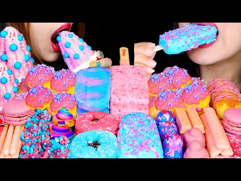 ASMR COTTON CANDY ICE CREAM, CREAM PUFFS, BERRY NERDS ROPE, EDIBLE POOP, CAKE, CHOCOLATE TRUFFLES 먹방