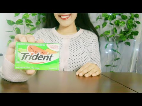 ASMR Gum Chewing Whispering,Tapping,Scratching,Crinkly Crinkle Sounds!