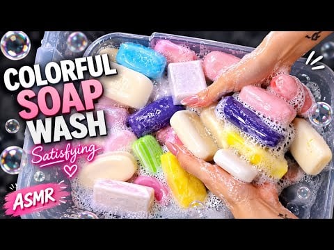 I Washed 30 Colorful Soaps… The Sounds Are INSANE 🤯🧼 | ASMR