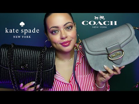 ASMR| Updated Bag Collection TINGLY Bag Sounds (LEATHER, ZIPPER, CHAINS) Coach & Kate Spade