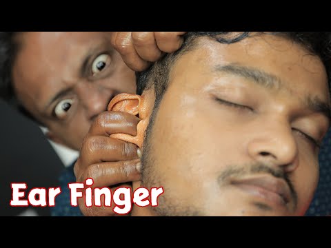 Ops- That Ear Finger Is Satisfying | Heavy Oil Ear Massage And Head Massage ASMR | Big Eyes Barber