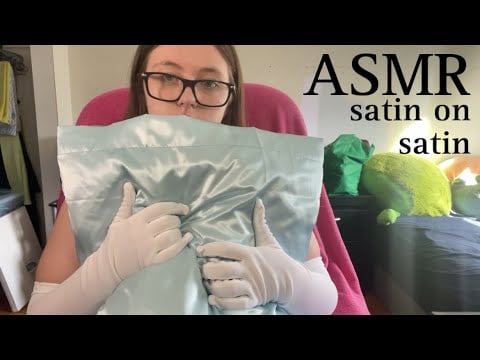 ASMR double satin (satin gloves caress satin pillow)